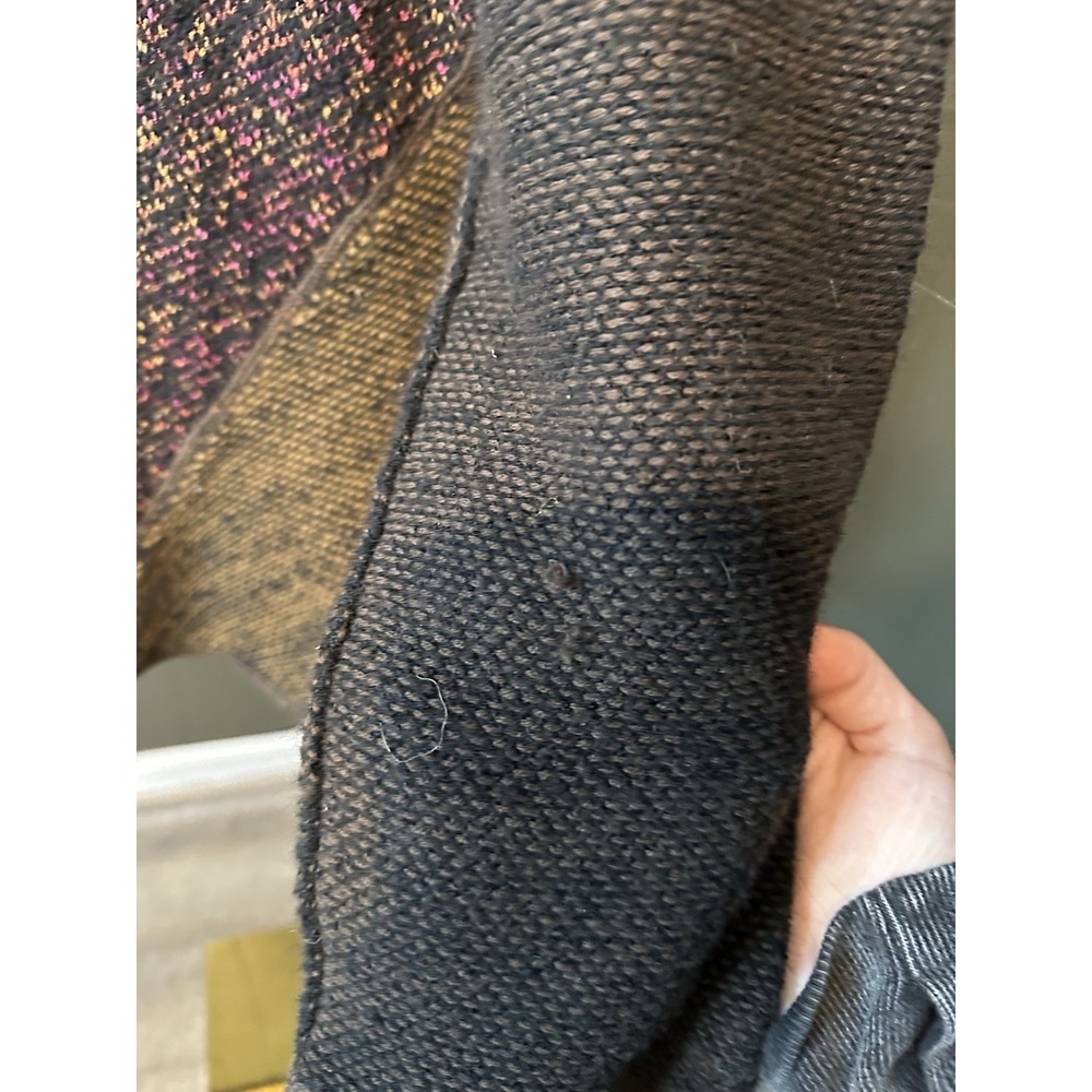Curio New York Asymmetrical Tri Color Wool Blend Cardigan - Picture 2 of 9